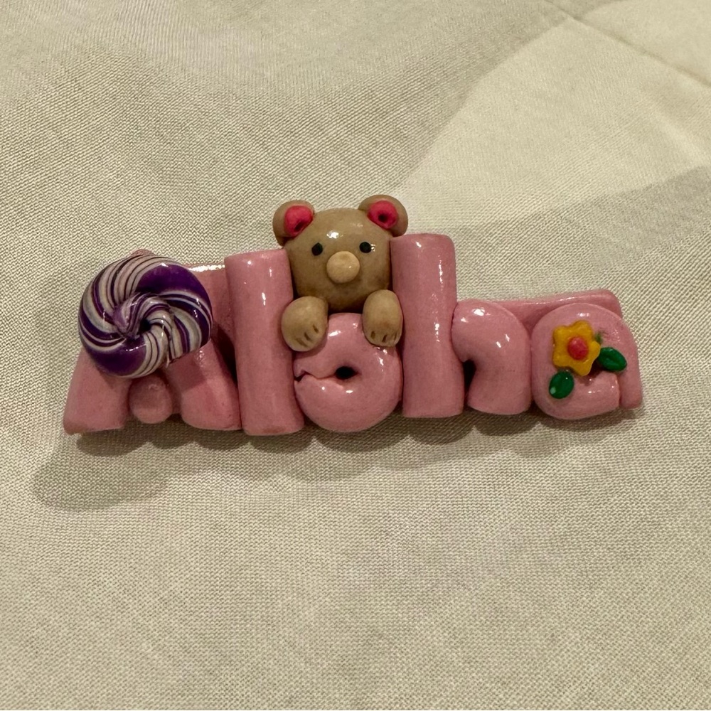 Handmade Vintage Aloha Clay Pin